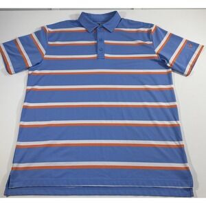 callaway mens‎ opti dri golf polo large light Blue/Orange And White stripes